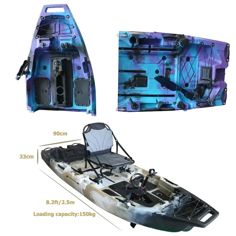 8ft Modular Single Seat Fin Pe - đánh giá và giá Fishing Kayak Pedal Drive