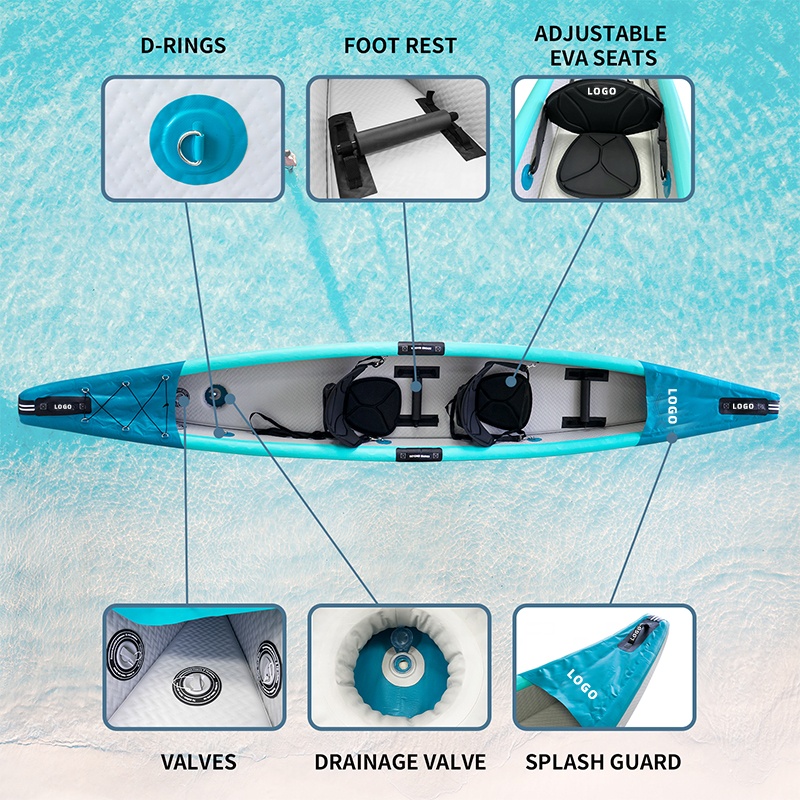 Drop Stitch Kayak Inflatable C - đánh giá và giá Fishing Kayak Sit In